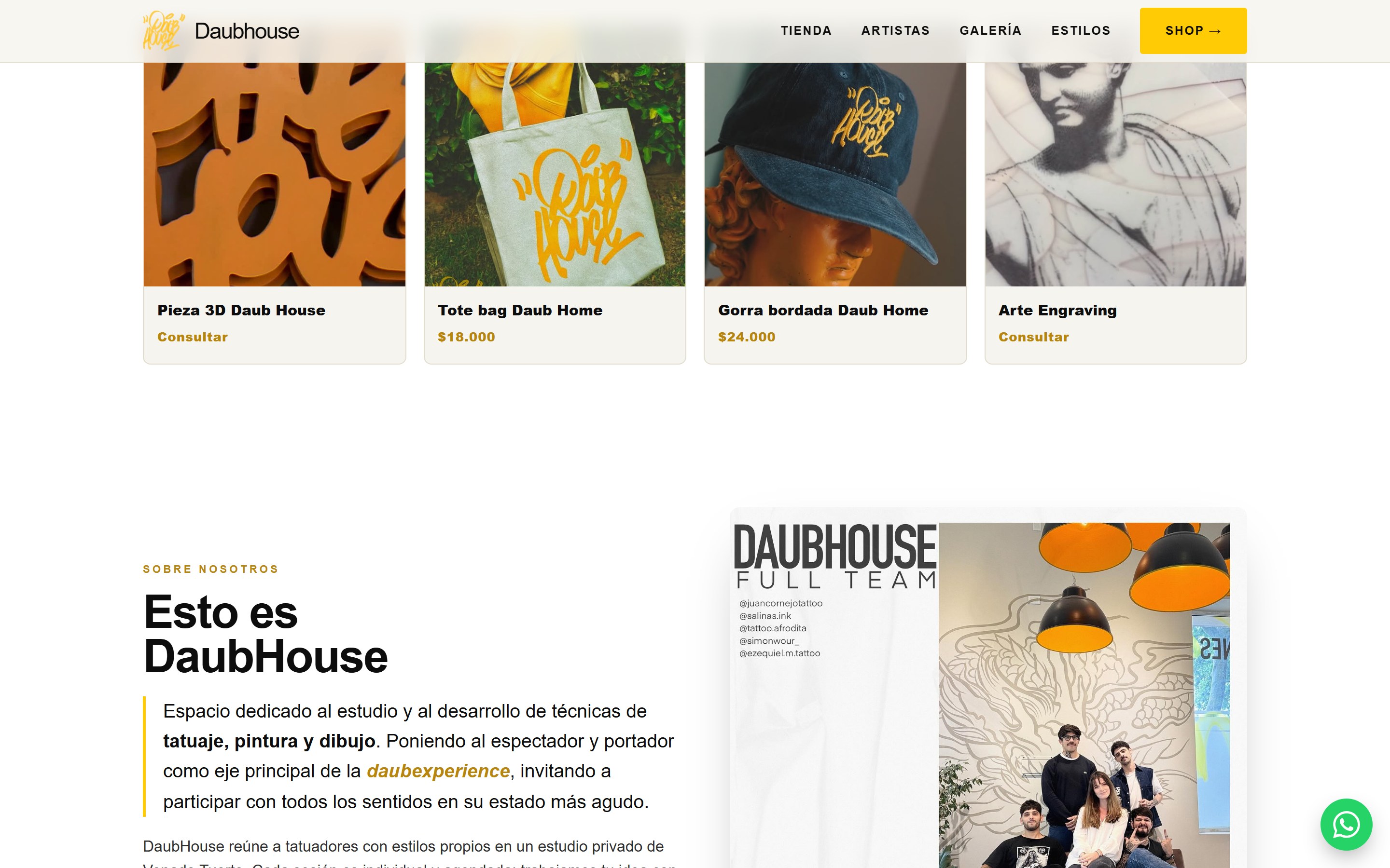 Tienda Daub Home y galería de artistas